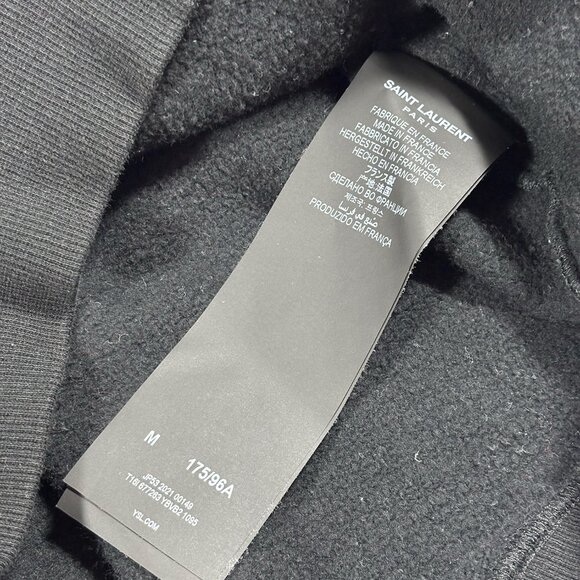 Saint Laurent 50s Signature Logo Hoodie Black Size M - Picture 6 of 7